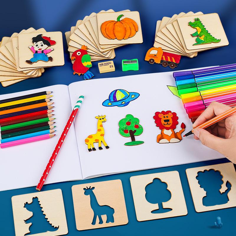 children's painting template drawing tool set girl gift toddler graffiti educational toys kids school supplies