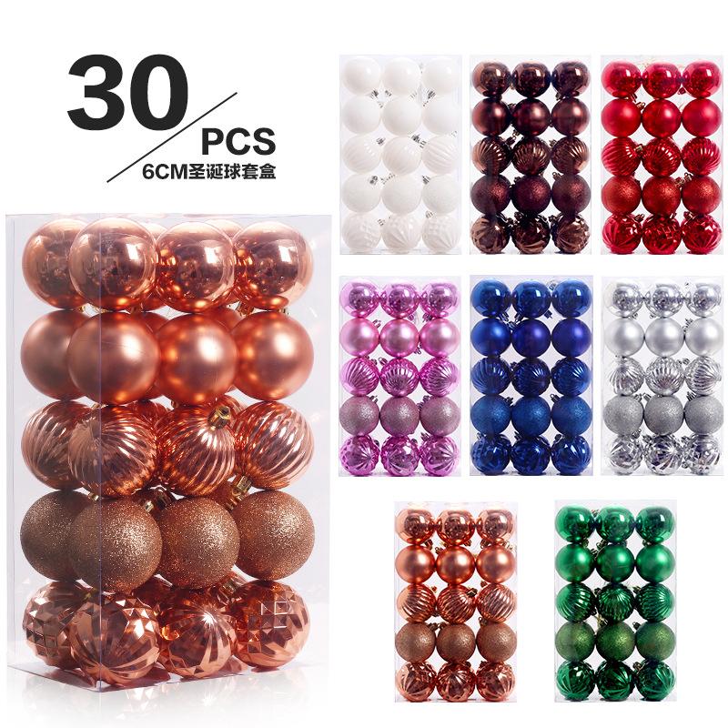 cross-border new christmas decorations 6/30 special-shaped plastic christmas ball set christmas tree pendant
