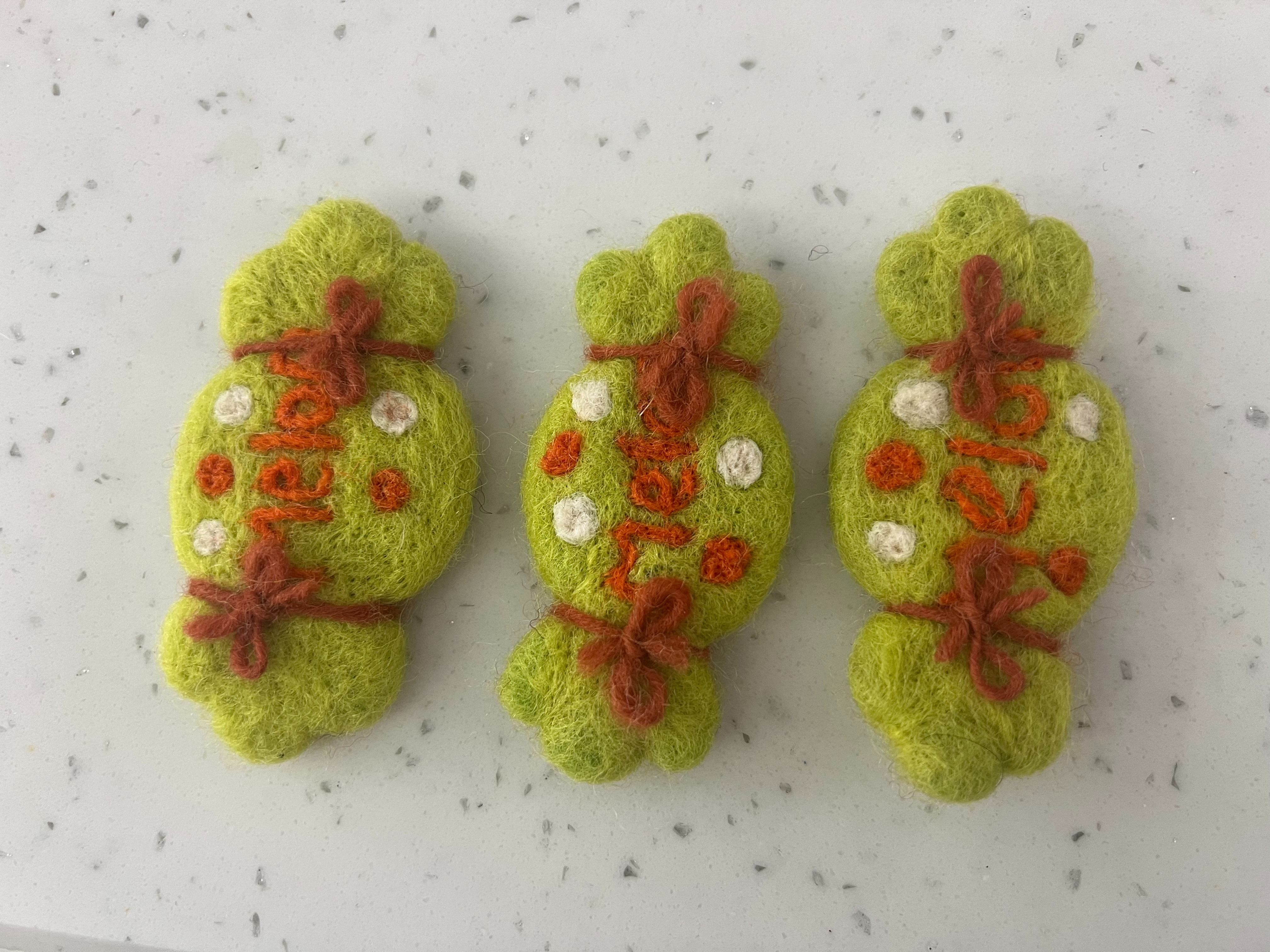 纯羊毛纯手工羊毛实心哈密瓜糖果平面可爱新款