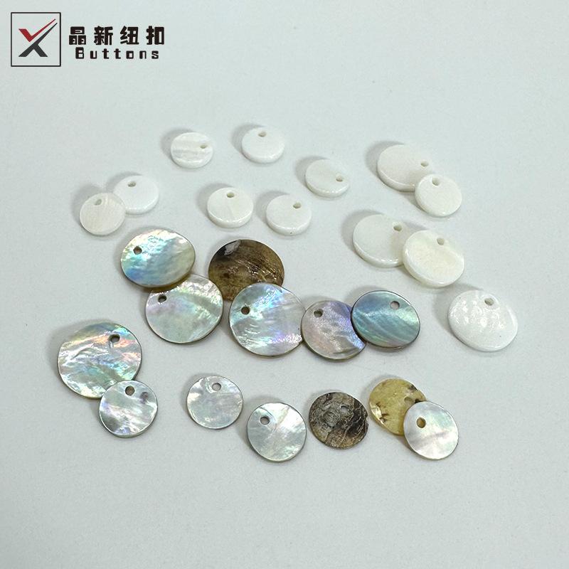 in stock natural shell button partial hole pearl shell button single hole fresh water shell button single eye decorative white button