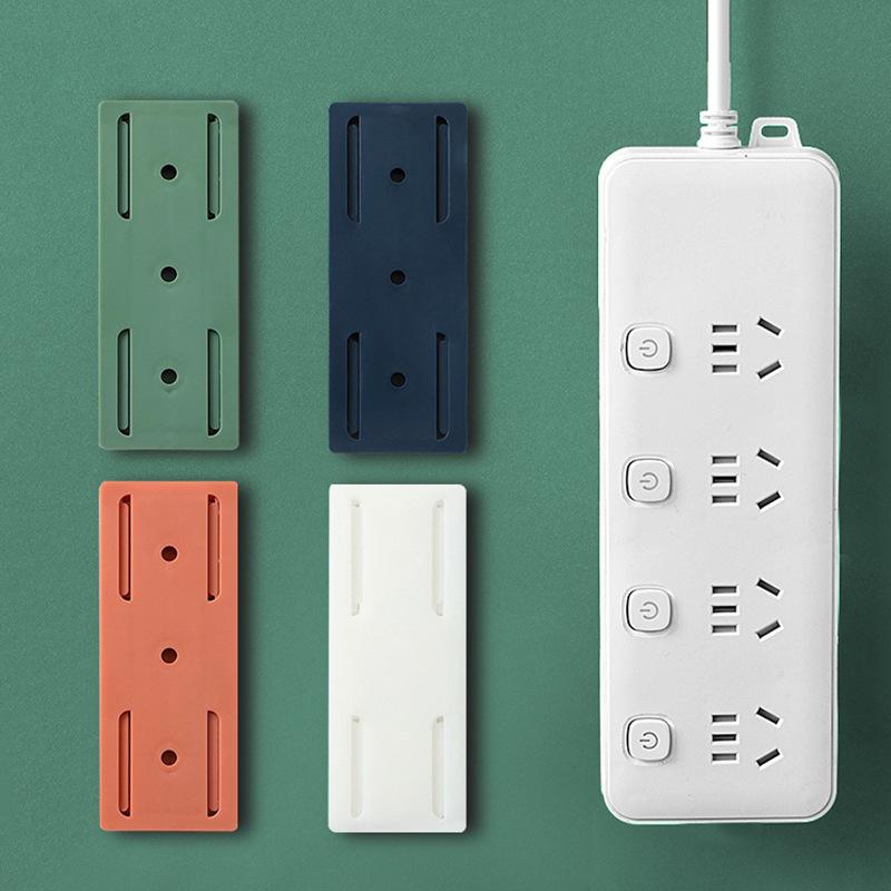 Power Strip Holder Wall-Mounted Socket Power Strip Storage Rack Punch-Free Patch Board Router Fixed Wall Sticker