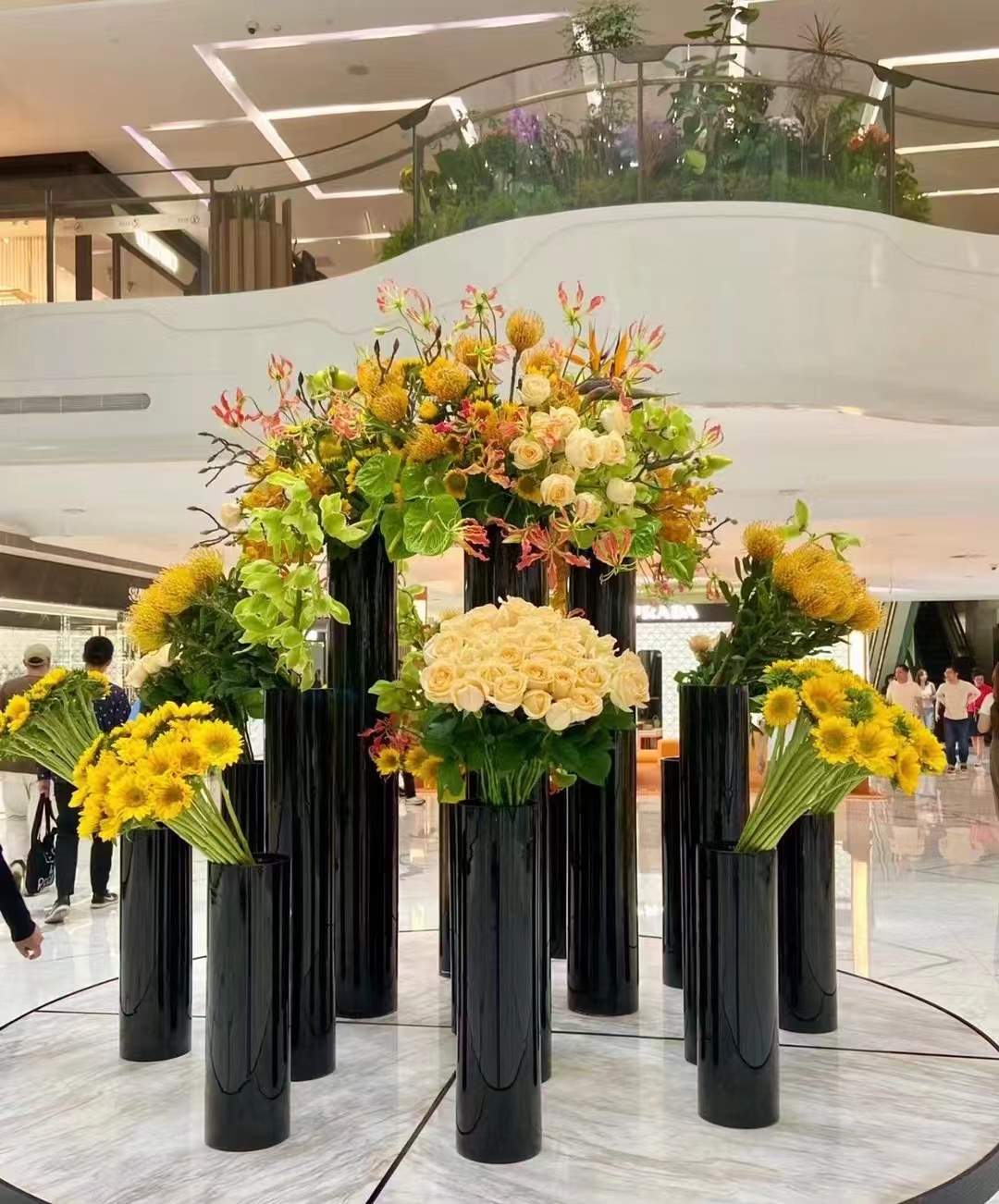 BBGLASS保北玻璃 黑色本色玻璃直筒花瓶 现代家居宴会婚庆装饰摆件 插花器皿详情1