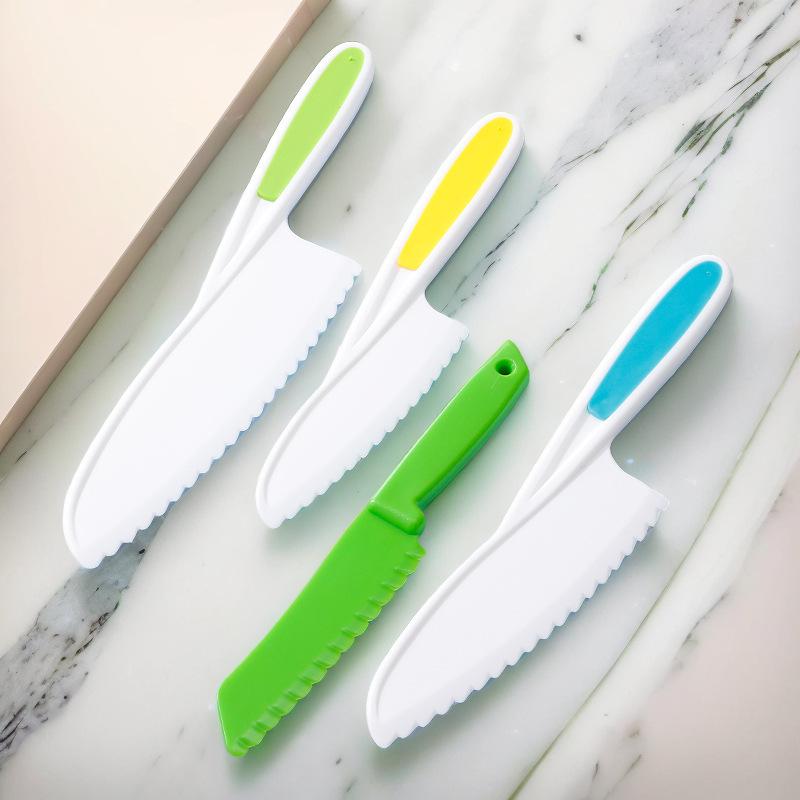 children's plastic fruit knife set family kindergarten baking tools bread knife children's fruit plastic knife set