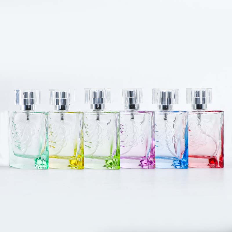 厂家现货螺口30ml玻璃瓶香水瓶化妆品乳液瓶渐变色半透明分装瓶