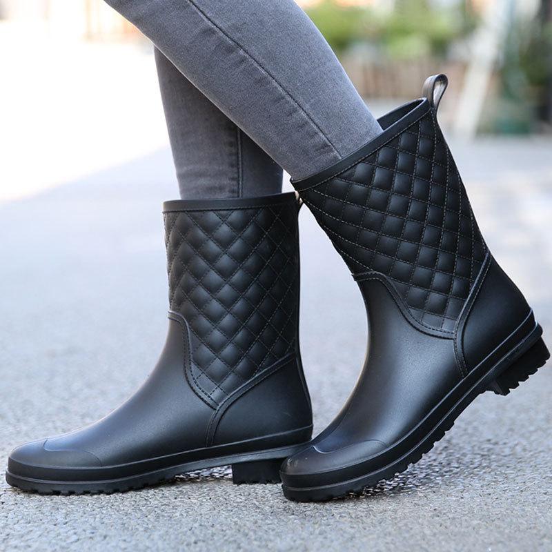 factory wholesale waterproof rain boots women's fashion rubber shoes casual women's boots women's water shoes women's mid-calf adult rain boots