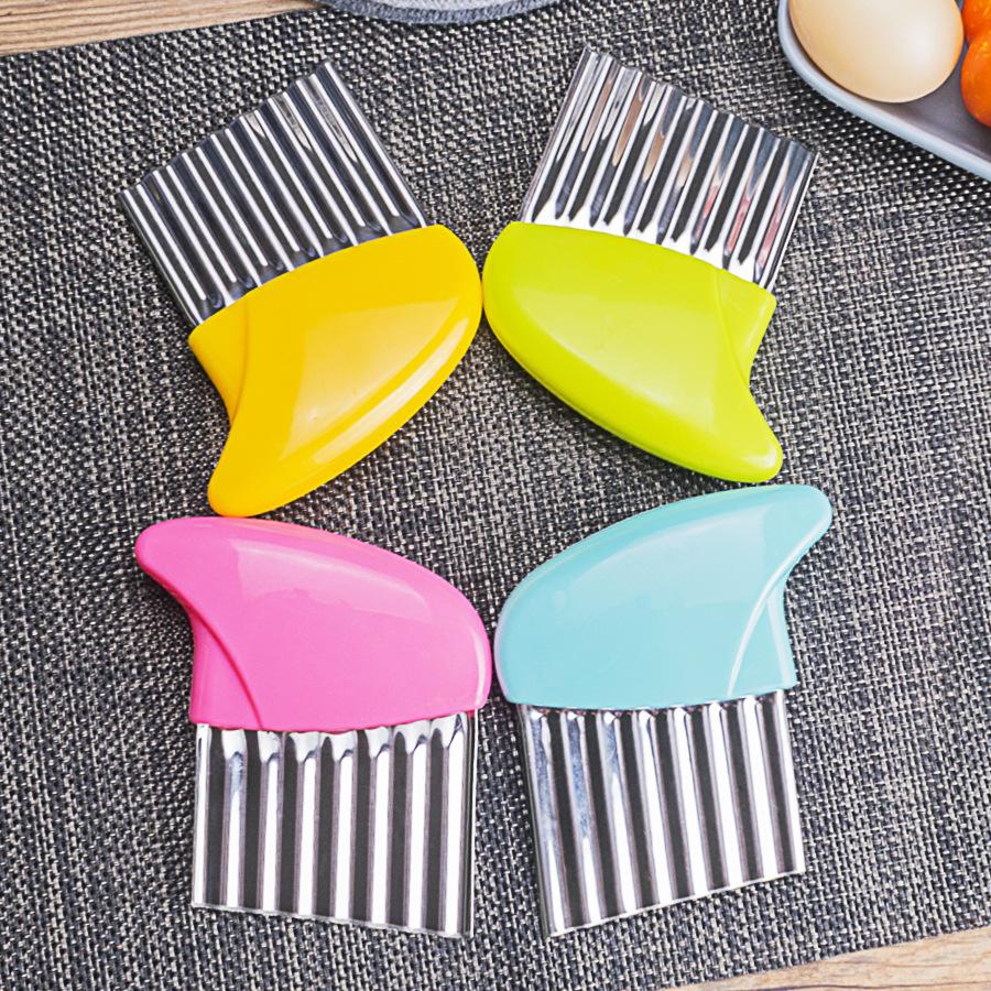 mini stainless steel wavy cutter multi-functional potato knife strip cutter chips cutting potato kitchen tools