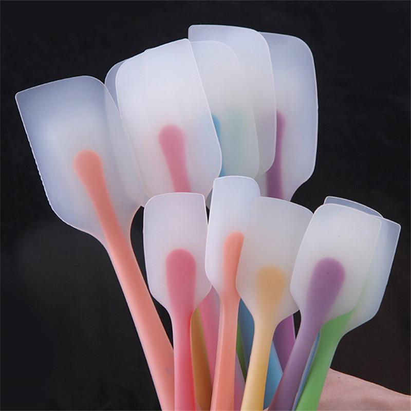 large pink scraper high temperature resistant silicone translucent integrated baking kitchen tool silicone scraper