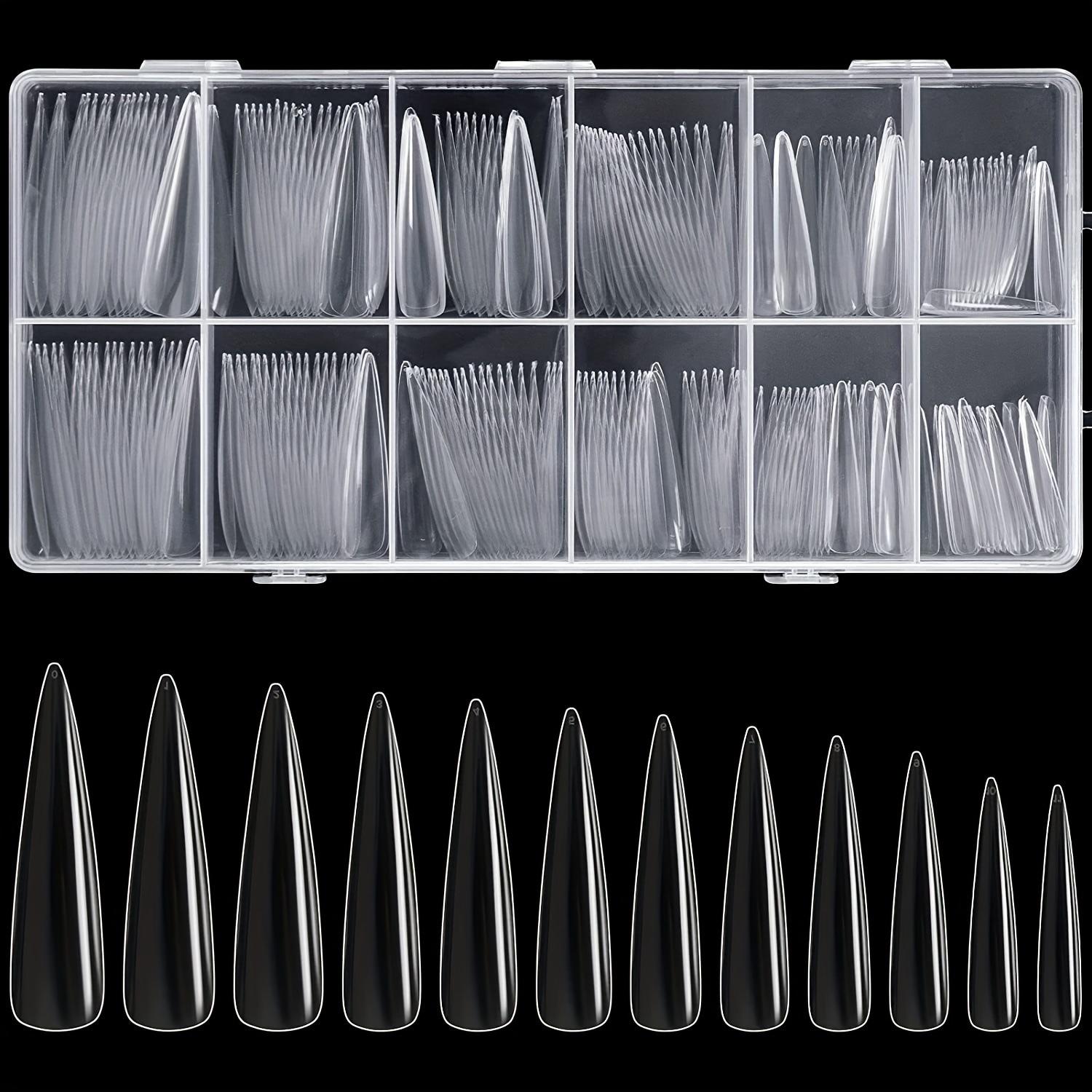 xxxl melon seeds 240 pieces long stiletto heel nails full cover fake nails diy transparent fake nails 400.00cm inches