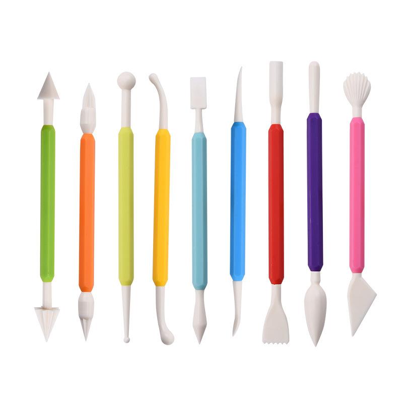 factory wholesale 9-piece set cake fondant tools cream piping mounting knife set cake fondant fondant baking tools