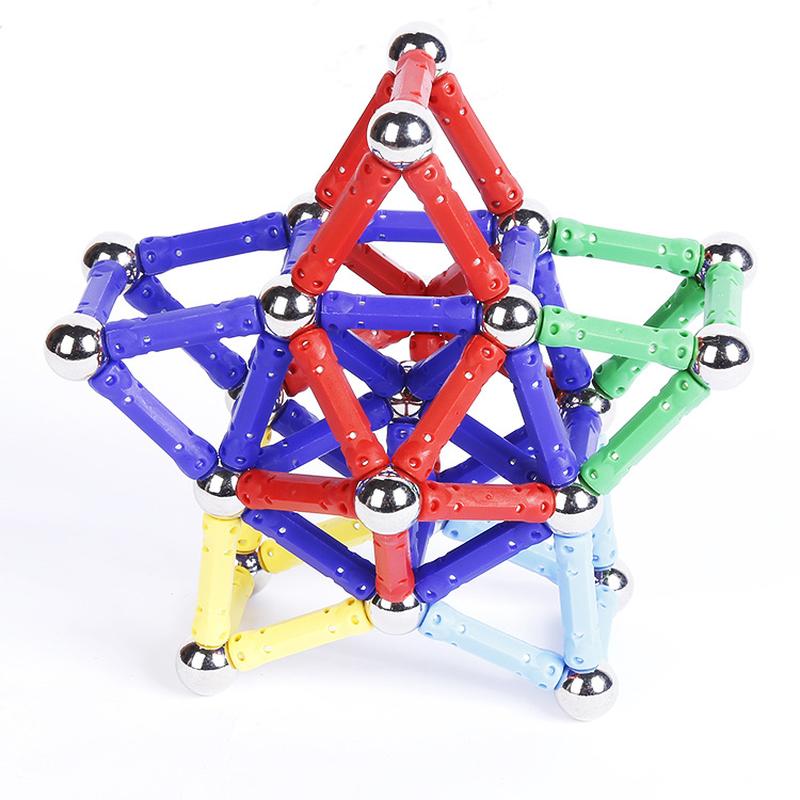 color strong magnetic magnetic rods iron boxed 36 sticks +27 beads free assembling magnetic toys wholesale amazon Item Picture