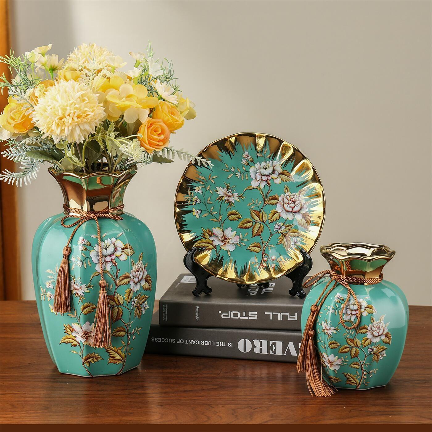 home living room european-style ceramic plate hanging plate hallway crafts tv cabinet decorations wine cabinet creative ornaments 30