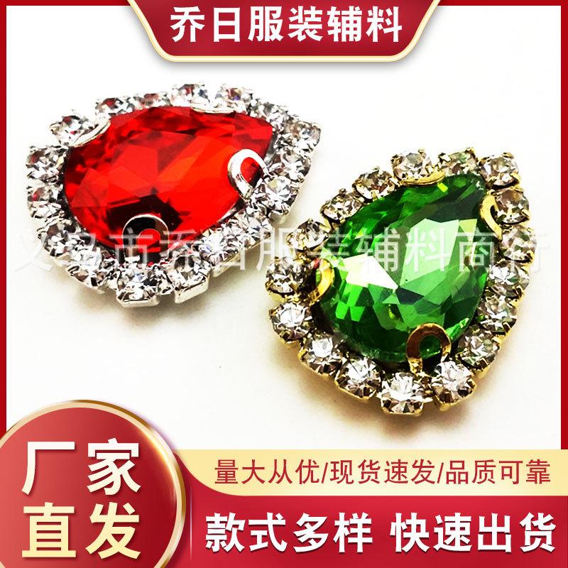 nail hair accessories bright crystal drop shape rhinestone buttons diy hair accessories material accessories glass rhinestone in stock