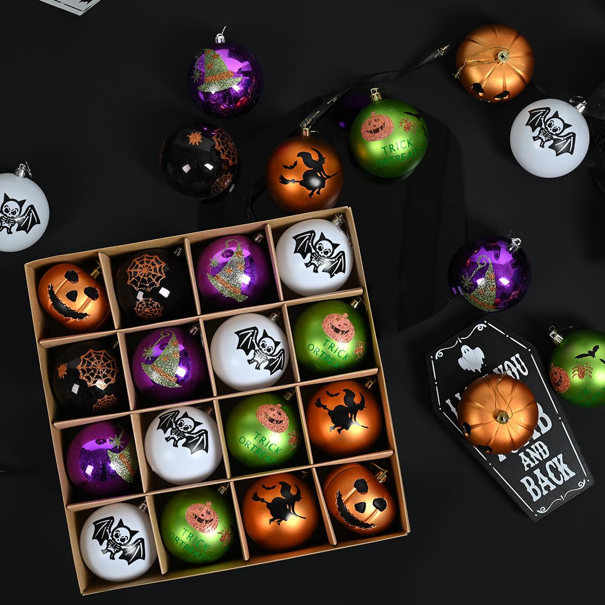 cross-border christmas painted 8cm gift set ornaments christmas decorations hanging ball pendants halloween christmas ball