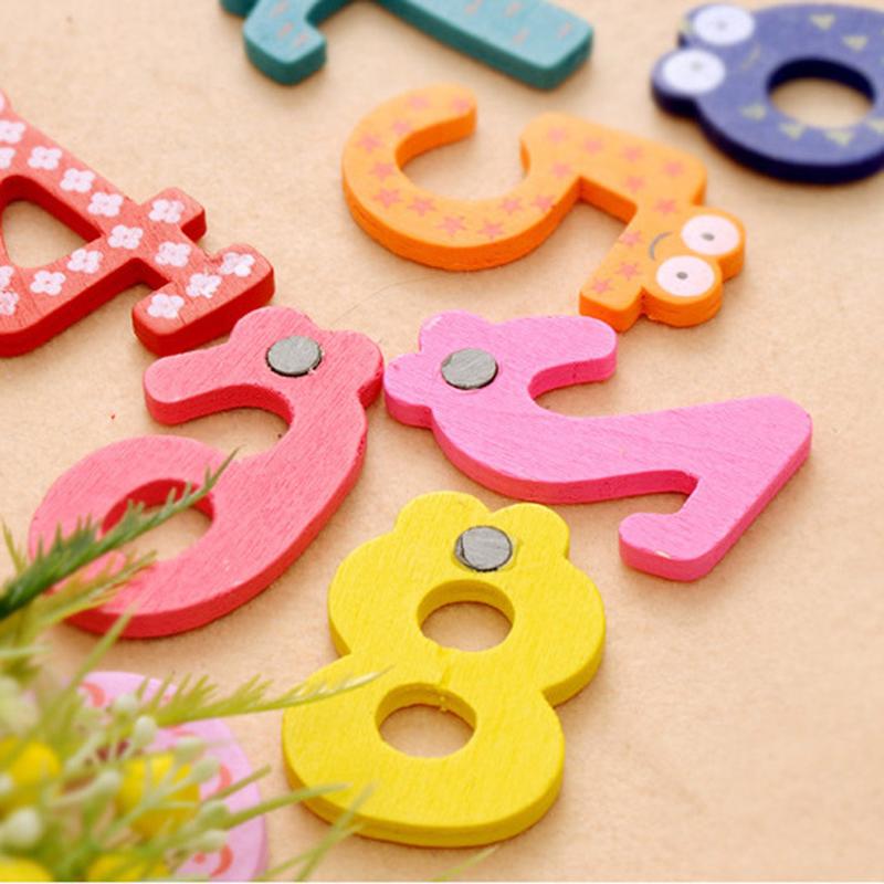 Digital Refridgerator Magnets Creative Cartoon Wooded Magnetic Infant Children Refridgerator Magnets Early Eduion Teaching Aids Learning Cognitive Toys details Picture