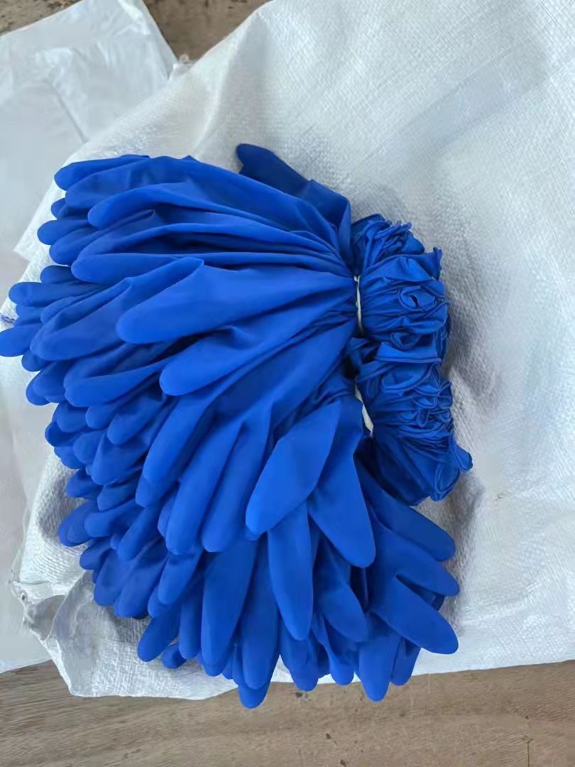 蓝牛筋手套一次性手套12寸乳胶左右手可重复橡胶手套详情2