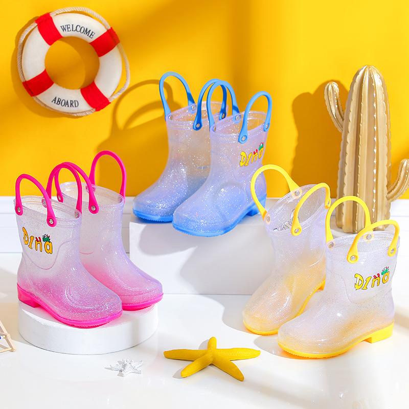 children's rain boots princess girl kindergarten baby non-slip rain boots kid cartoon rubber boots for cross-border models