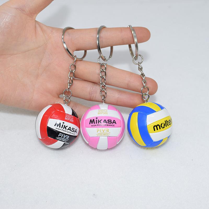 3. 8cm volleyball keychain bag charm student sports souvenir competition prize mikasa volleyball keychain details Picture