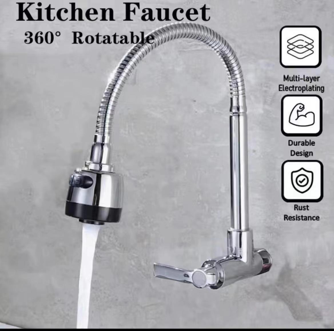 wall faucet kitchen wall single cold universal kitchen faucet kitchen stainless steel sink balcony bathroom dragon