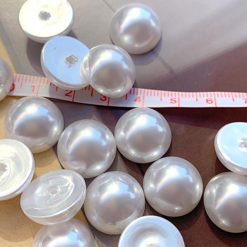imitation shell cream semicircle pearl patch abs imitation pearl loose round beads diy ornament clothing button accessory wholesale