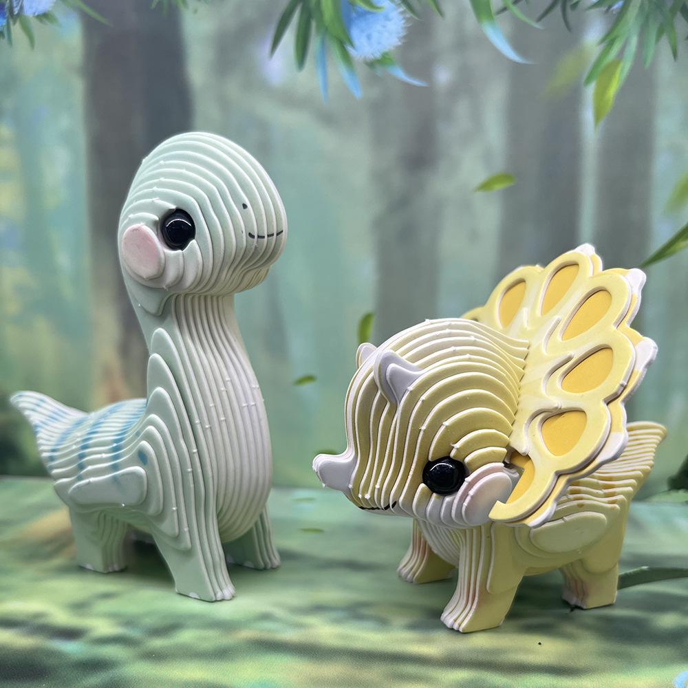children's 3d paper puzzle fashion creative handmade diy paper puzzle with magnetic dinosaur cultural creative decoration toys Specification drawing