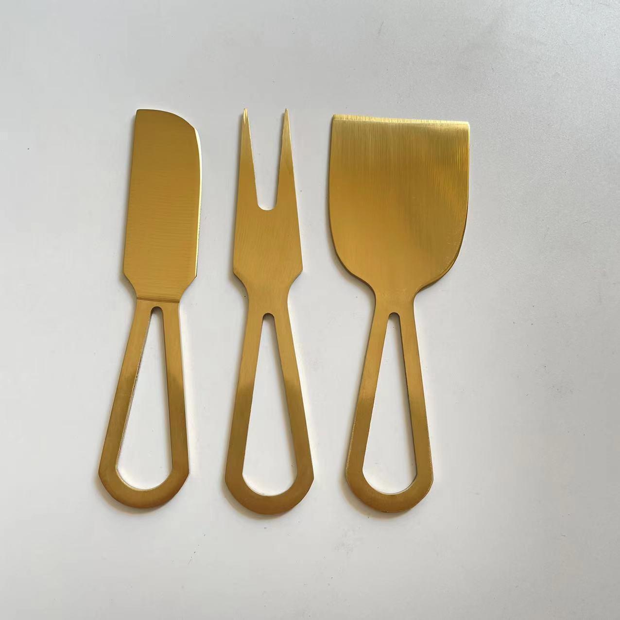 supply stainless steel cheese knife cheese knife butter knife fruit knife set degree gold knife