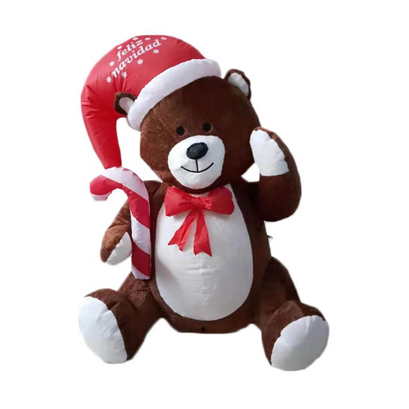 Wholesale of 1.2m Christmas plush texture cute brown bear Christmas supermarket scene decoration