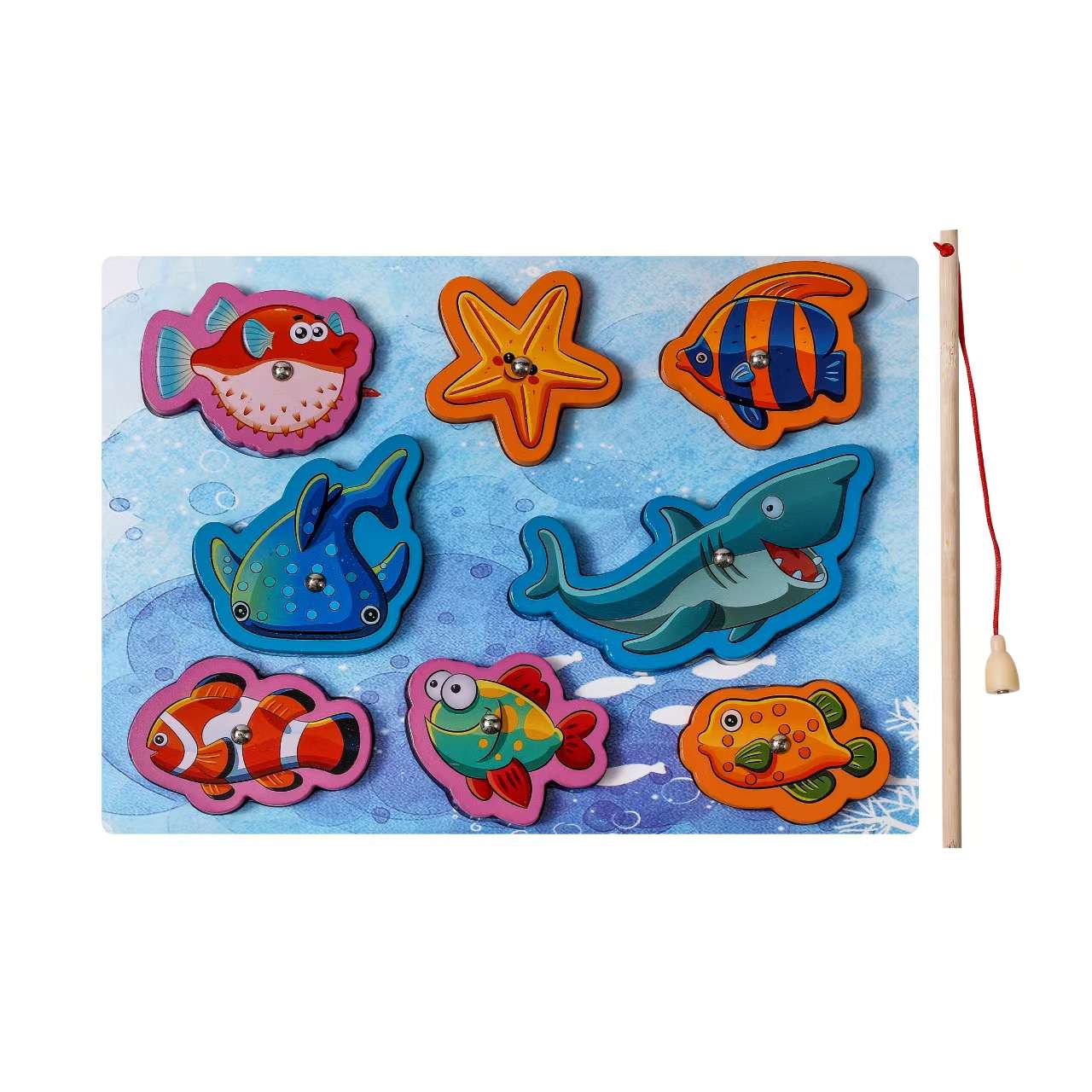 科教益智玩具 儿童积木拼板玩具 创意思维训练 拼接乐趣无限钓鱼游戏白底实物图