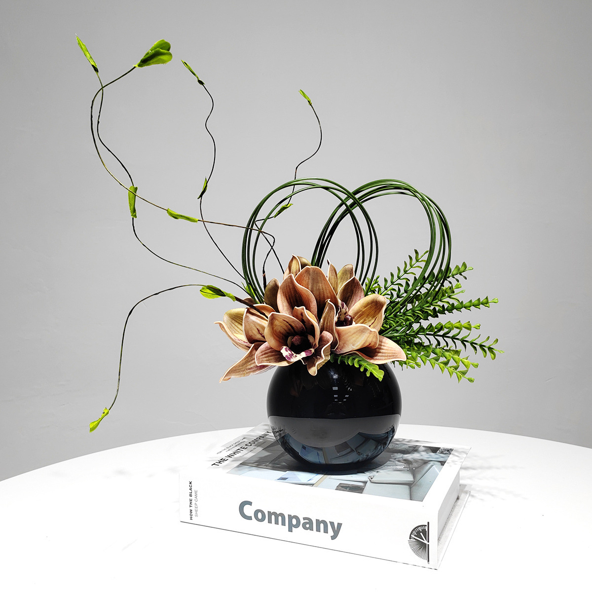 BBGLASS保北玻璃 原料本色黑色圆球 人工吹制 微景观 现代家居宴会婚庆摆件详情1