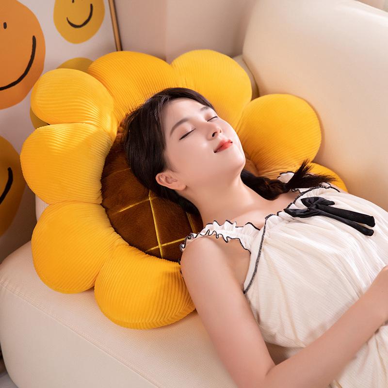 ins style flower sunflower pillow seat cushions plush toy backrest cushion home sleeping headrest office chair cushion Application Scenario