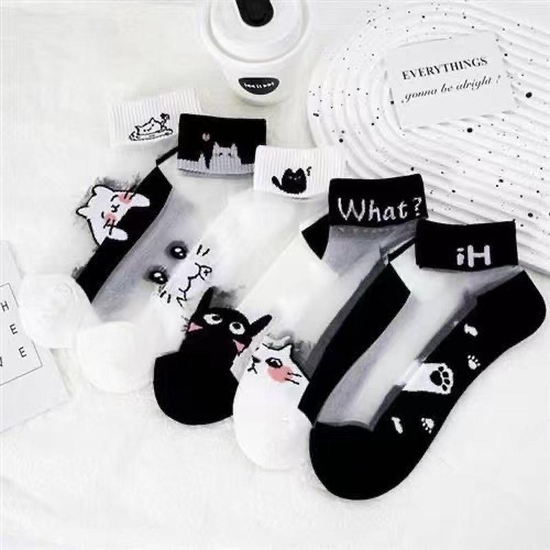 women's summer thin solid color bottom non-slip tight ice silk summer low-cut pumps high heels invisible socks