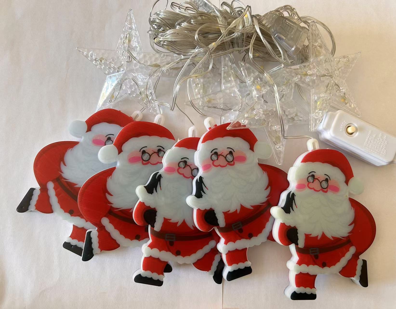 圣诞彩灯、圣诞老人、装饰灯、新年彩灯、节日灯串小圣诞树带灯烟花新年氛围串灯户外灯饰led树灯产品图