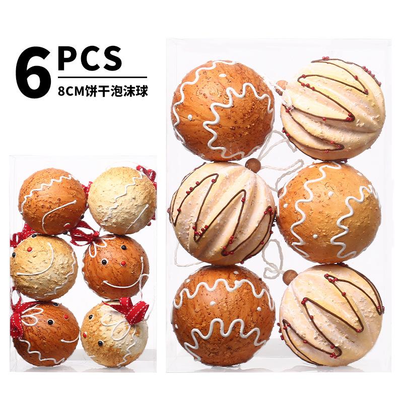 cross-border christmas decorations 8cm painted gingerbread man foam christmas ball suit christmas tree pendant