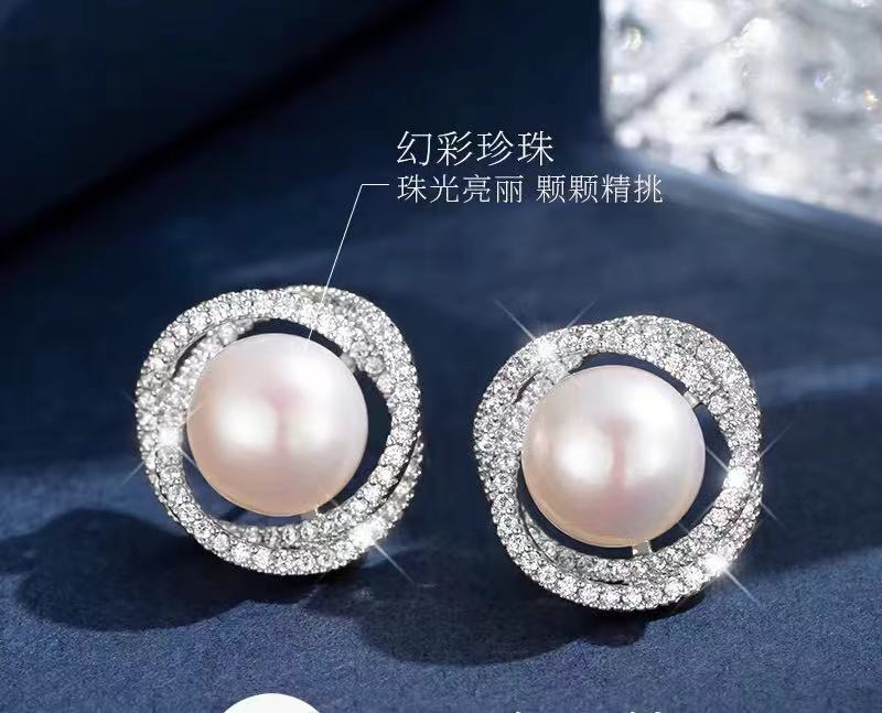 珍珠耳环细节图