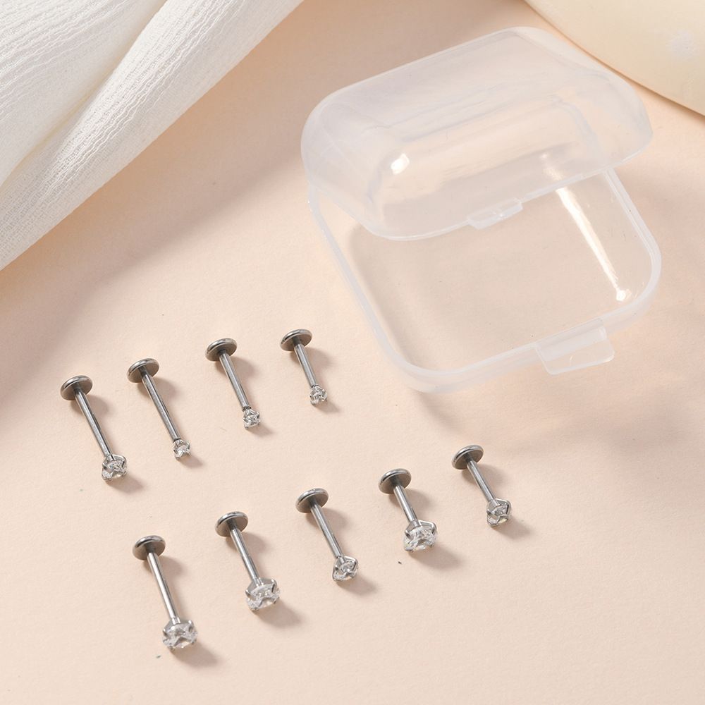 钛合金唇钉白底实物图