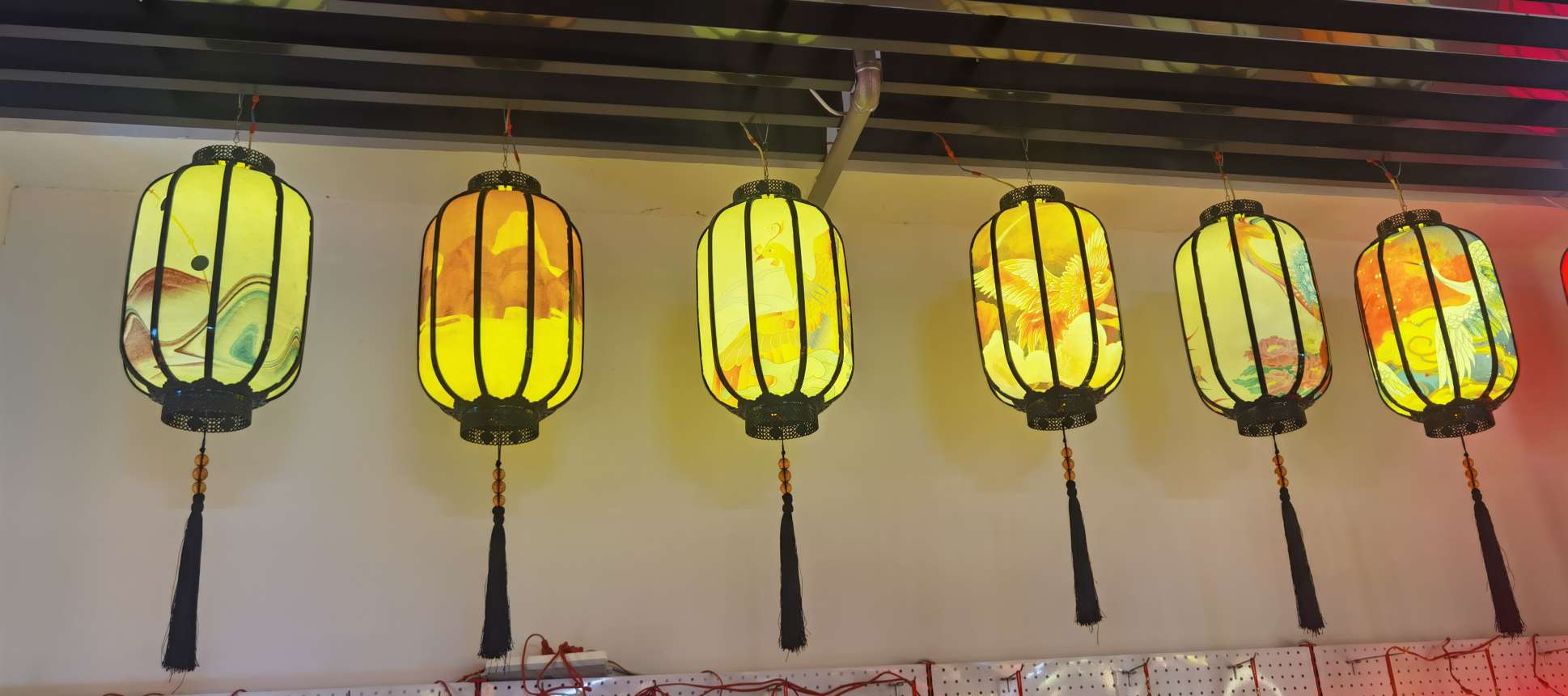 Festive lanterns for the New Year, portable stage decorations and music lights on the balcony Item Picture