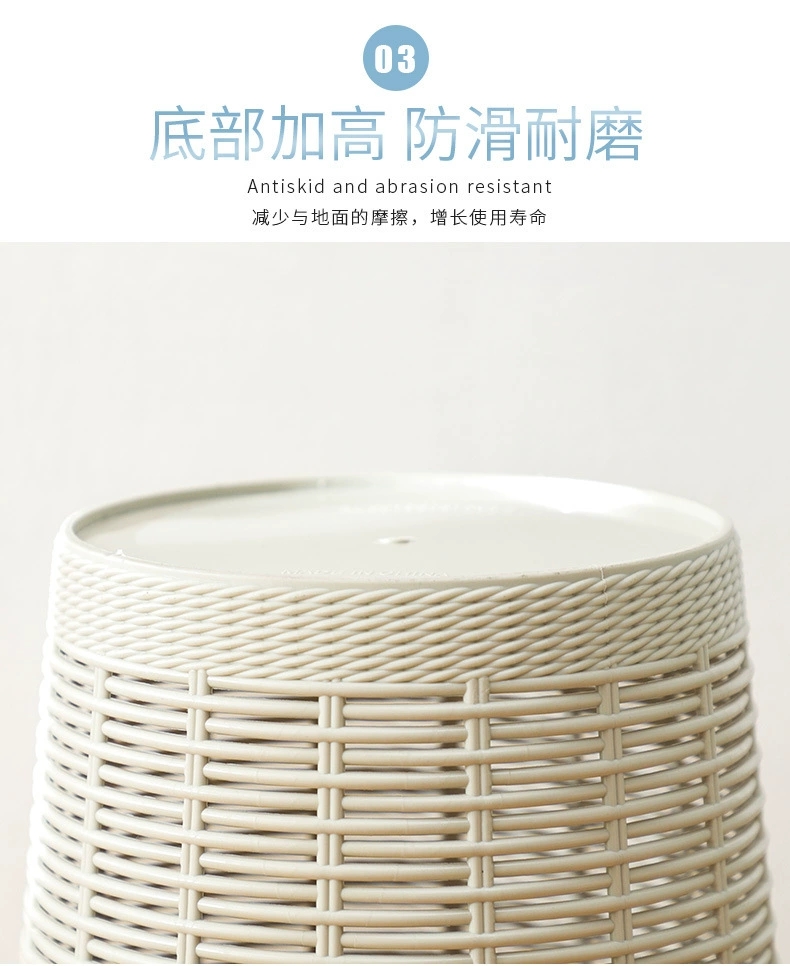 S147-311小号纸篓加厚垃圾桶纸屑收纳桶厨房杂物桶创意藤编纸桶详情图5