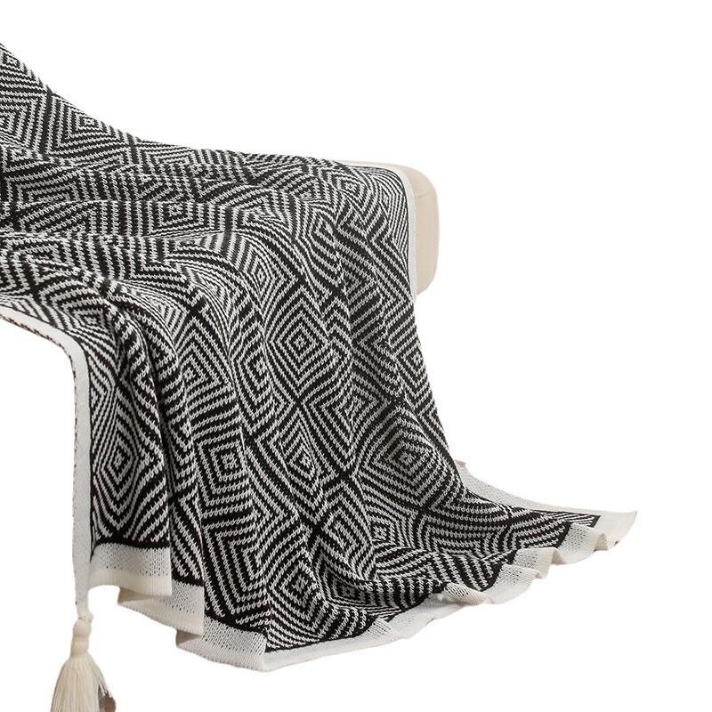 camping blanket sofa cover knitted bohemian air conditioning blanket nap blanket sofa blanket prismatic blanket knitted blanket Item Picture