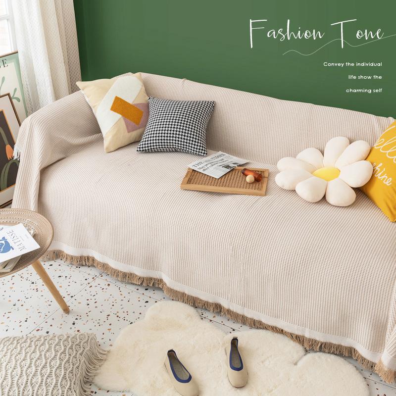 ins style universal sofa towel sofa cover cover towel cotton yarn sofa cover cloth all-inclusive full covered sofa cover blanket Specification drawing
