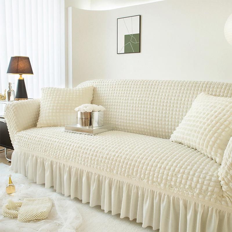 Nordic Fabric Seersucker Sofa Cover All-Inclusive Stretch Sofa Cover Cover Cloth Single Double Three-Person Wholesale