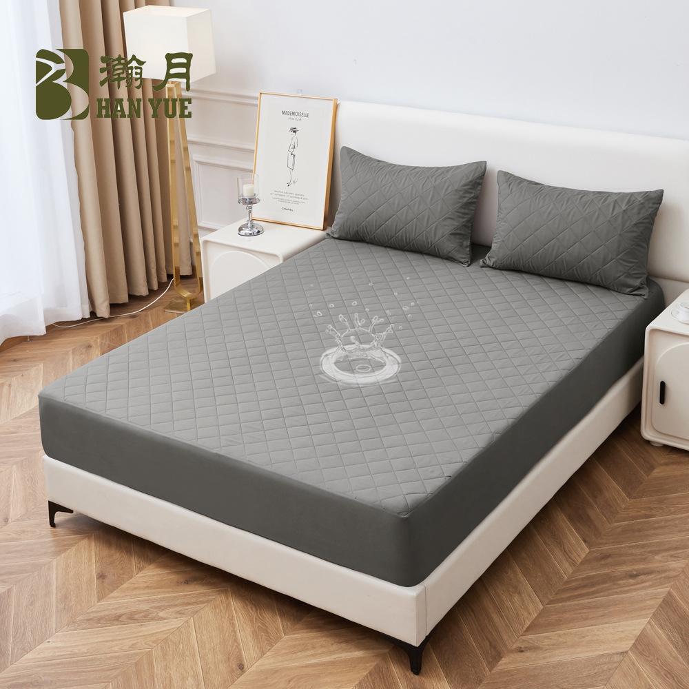 Ultrasonic Fitted Sheet Water-Proof Mattress Protective Cover Brushed Cloth Quilted Fitted Sheet Bed Foreign Trade Customized