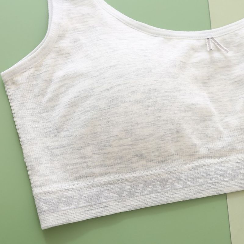 Seamless underwear for teenage girls, wide-shouldered vests for junior high and senior high school students, fixed cups, thin underwear and bras for the growth period details Picture