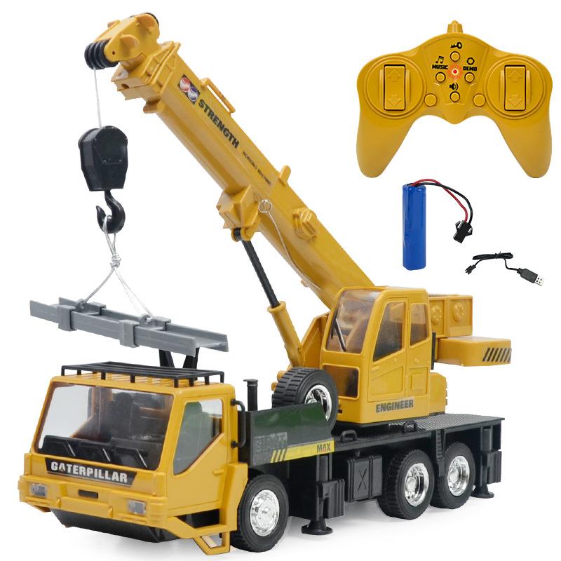 aohai remote control engineering vehicle crane rechargeable remote control lifting simulation engineering crane children's toy model