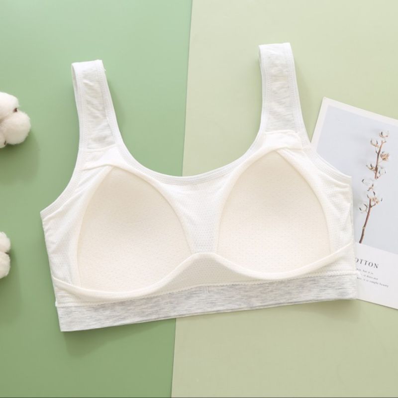 Seamless underwear for teenage girls, wide-shouldered vests for junior high and senior high school students, fixed cups, thin underwear and bras for the growth period Specification image