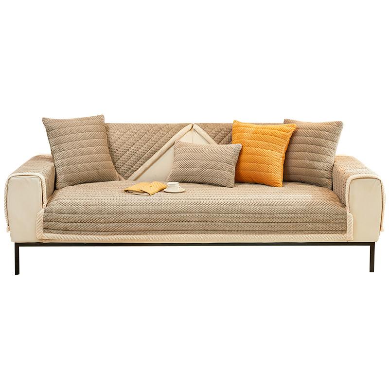 2023 New Cream Style Pineapple Velvet Sofa Cushion Warm Thickened Cushion Winter Plush Cover Towel Sofa Cover Item Picture