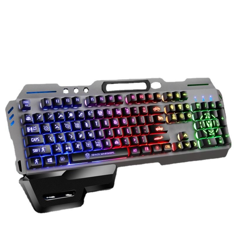 vanity with hand rest usb port luminous metal game mechanical feeling knob gaming keyboard mouse cross-border suit Specification drawing