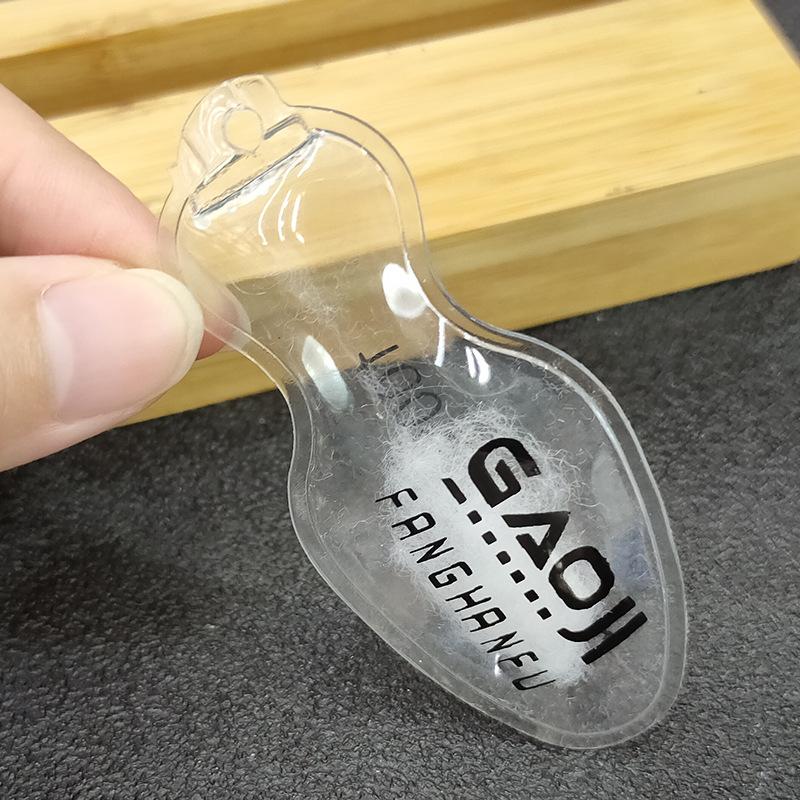 custom trademark wine bottle shape black pvc printing plastic down label clothing pants white duck down inflatable label