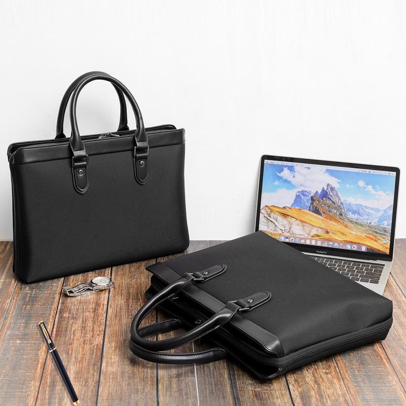 men's briefcase business handbag guangzhou bag large capacity conference bag waterproof oxford cloth laptop bag