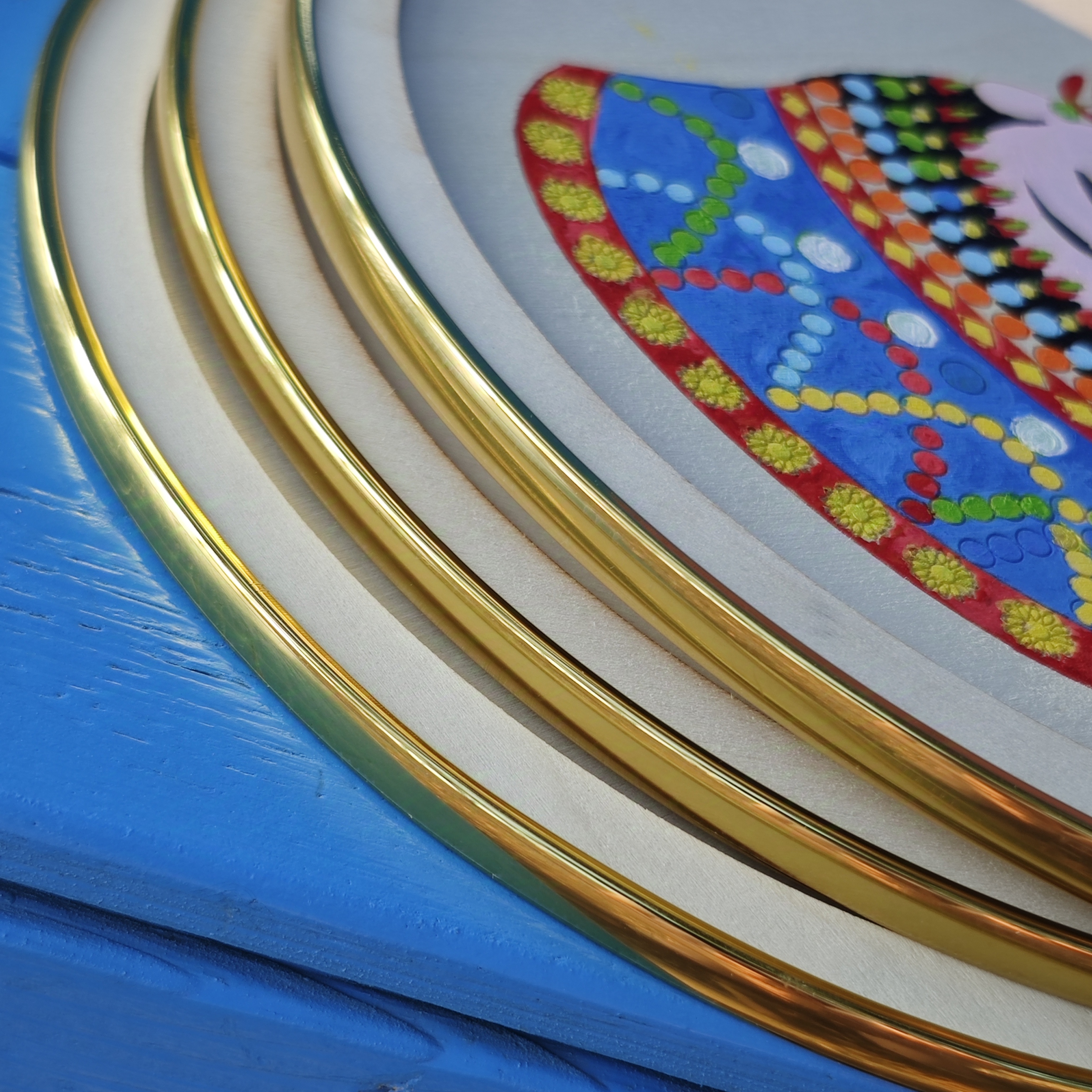 幼儿园儿童手工绘画材料包节日DIY制作金色包边相框摆件可挑民族详情5