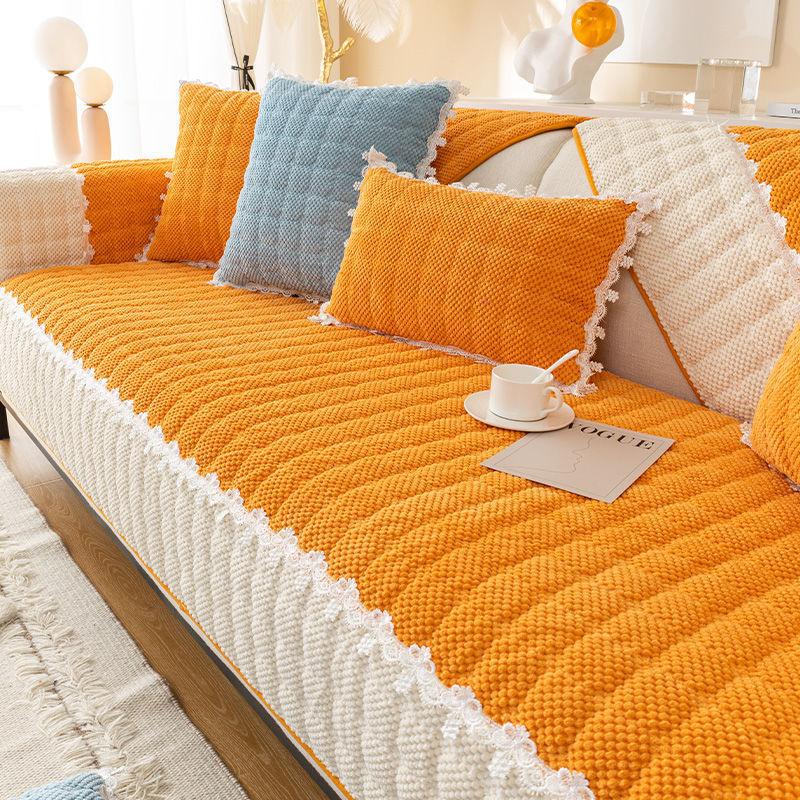 Winter Cushion Universal Sofa Cushion Non-Slip Fabric Modern Minimalist Nordic Plush All-Inclusive Sofa Cover Cover Wholesale