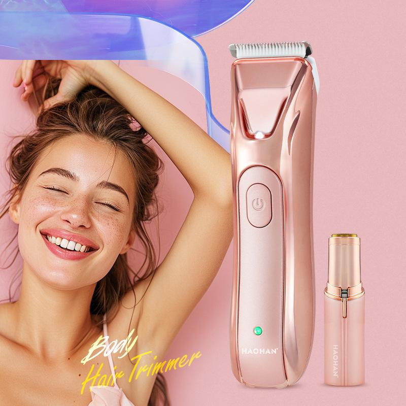 electric shaver women's armpit hair fine hair remover leg hair hair trimmer hair trimmer private part body hair device two-piece set
